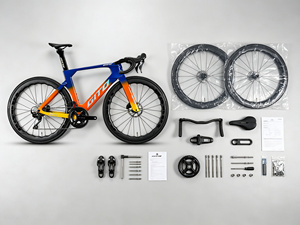 Bicicleta de Carretera de Fibra de Carbono con Cuadro, Frenos de Disco Hidráulicos, Transmisión de 24 Velocidades para Ciclismo de Competición A043 Fibra de Carbono - Product Image 5