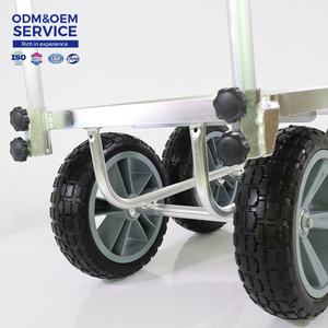 Carro de herramientas de aluminio multiusos TC4516AL Carretilla de mano de metal de 4 ruedas para almacén de jardín de construcción - Product Image 3