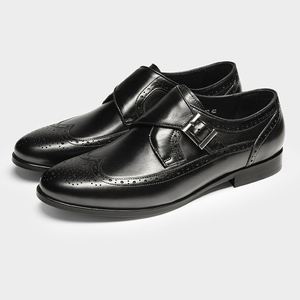 A.N.M.bullock Designer 2025 Men's All-Season Genuine Leather <b>Pointed</b> Lace-up Patchwork Dress Shoes High-End <b>Light</b> Luxury - Product Image 4