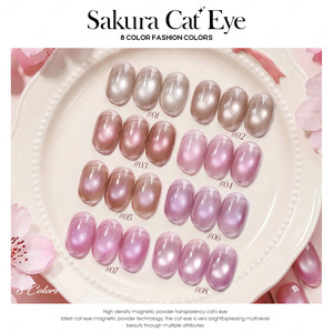 JTING New Release 8colors Sakura Cat Eye Gel Magnetic Powder Transparency Gel Nail Polish Tpo/hema Free OEM Wholesale Supplier - Product Image 3