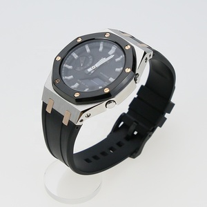 GA2100 Mod Kit Boîtier en acier inoxydable 316L avec bracelet de montre en silicone Vis en or rose pour boîtier de montre GA-<span class=keywords><strong>2100</strong></span> - Product Image 4