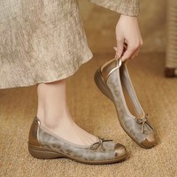 Mocassins plats pour femmes à imprimé léopard d'automne, semelle souple, style français élégant, chaussures de ballet décontractées