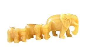 Intagliato a mano guarigione pietra preziosa natura topazio elefante statua in pietra figurina di cristallo decorazione della casa articolo di arredamento - Product Image 6