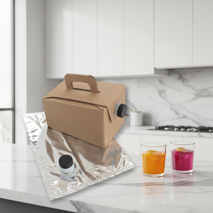 Caja <span class=keywords><strong>de</strong></span> Cartón Corrugado Kraft Reutilizable y Sostenible, con Asa para Café, Té y Bebidas Frías para Llevar - Product Image 1