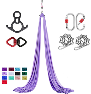 Hamac de <span class=keywords><strong>yoga</strong></span> <span class=keywords><strong>aérien</strong></span>, balançoire d'inversion - <span class=keywords><strong>Matériel</strong></span> en nylon 2,6 m x 8 m, portable et durable - Product Image 4