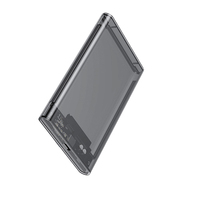 Kotak Hard Disk Mobile USB 3.1 Transparan 2.5 Inch Abu-abu Biru Plastik Notebook Serial Port SATA Solid State Drive SSD Tanpa Sekrup