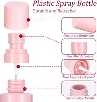 Flacons pulvérisateurs vides en plastique rose bébé 60ml 80ml 100ml pour brume fine, visage, cheveux, toniques, sérums hydratants, parfums