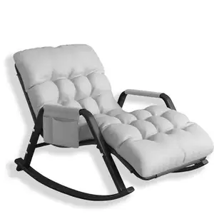 Kursi berlutut ergonomis dengan bantalan ekstra, kursi goyang luar ruangan bistro anyaman kayu