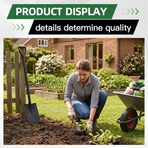 مجرفة معدنية مسطحة مربعة للحفر والبناء والحدائق والزراعة مع مقبض معدني - Product Image 3