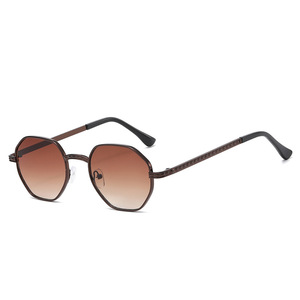Gafas de Sol de Moda, Clásicas, Retro, para Mujer, Protección Solar, Montura Metálica Pequeña, Poligonal, para Viajes al Aire Libre - Product Image 2