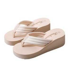 Sandales compensées à talon super haut de 3, 5 et 8 cm pour <span class=keywords><strong>femme</strong></span>, à bout rond, antidérapantes, épaisses, nouvelle collection été, pour la plage - Product Image 4