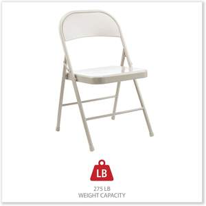 Silla Plegable de Acero sin Brazos Alera CA944, Diseño Contemporáneo, Uso en Interiores y Exteriores, Soporta 275 Libras, 4/CARTÓN, Origen Estadounidense - Product Image 1