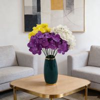 5 Tangkai Bunga Hydrangea Buatan untuk Dekorasi Aula Pernikahan, Bunga Palsu untuk Dekorasi Rumah dan Hotel, Kawat Plastik Kain Sutra