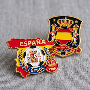 Venta al por Mayor de Pins Personalizados de Alta Calidad Chapados en Oro con el Logotipo de la Selección Española de Fútbol, Recuerdo de Partidos Internacionales, Promoción de Eventos - Product Image 3