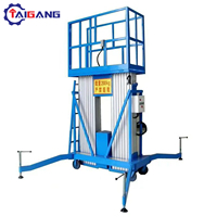 Plateforme élévatrice mobile électrique TAIGANG 4-14M homologuée CE, mât hydraulique 6M-10M, élévateur à échelle en alliage d'aluminium, double commande, plateforme antidérapante