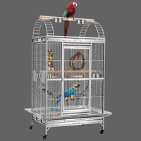 Cage à perroquets en acier inoxydable extra-large, de style villa, pour l'élevage d'oiseaux, sans fermeture, ST68P