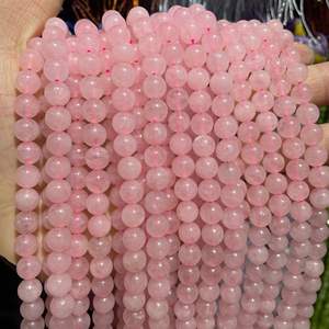 Vente directe d'usine Yiwu <span class=keywords><strong>Saian</strong></span> : Perles rondes en quartz rose naturel de 6 mm et 8 mm, pierres semi-finies en cristal de lotus - Product Image 2