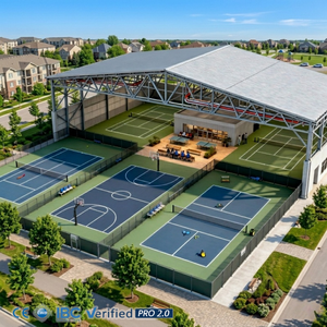 Structure en acier préfabriquée pour arènes sportives intérieures, terrains de tennis et de basketball, gymnases et salles de sport - Product Image 1