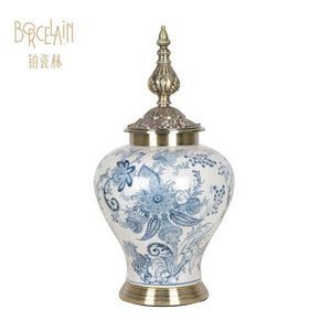 Giaretta Cinese Grande in <span class=keywords><strong>Ceramica</strong></span> Blu e Bianca di Lusso Moderno e Raffinato all'Ingrosso per Arredamento - Product Image 3