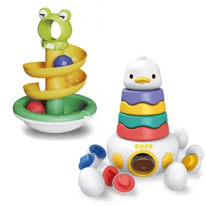 儿童叠巢儿童教育玩具婴儿叠杯彩虹计数塑料Abs数字字母叠玩具