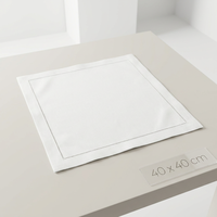 Serviettes de cocktail en lin blanc faites à la main personnalisées avec broderie et ourlet style japonais pour restaurant/bar/hôtel