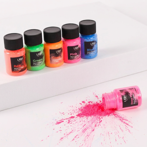 LEQU Happy And Fun Polvo de Pigmento Neón Brillante de 12 Colores, 0.7oz (20g) por Bolsa, Polvo Fluorescente para Decoración de Manualidades - Product Image 3