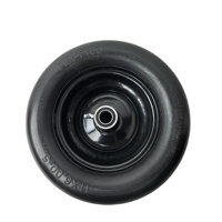 Roue en mousse PU anti-crevaison 13x5.00-6 avec jante en acier noire, pneu plein lisse pour chariot de golf et tondeuse à gazon