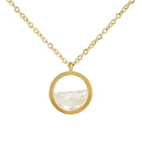 Lincy Nouveau Collier Cœur Transparent pour Femmes, Plaqué Or, Zircon, Creux, Chaînes en Acier Inoxydable, Bijoux Tendance