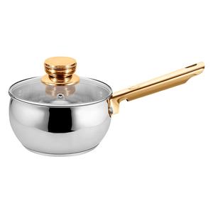 Ensemble de Casseroles de Cuisine en Acier Inoxydable d'Usine avec Fond à <span class=keywords><strong>Induction</strong></span> et Poignées Dorées pour Cuisinière à Gaz à Usage Domestique - Product Image 5