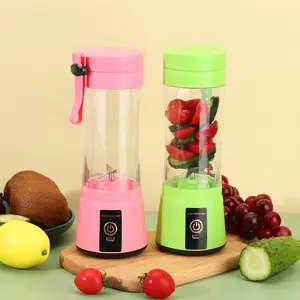 2023 Hot Selling Mini Juicer Cup Fashion 380ml Stainless Steel Portable Fruit Hand Juicer Blender Fresh Fruit Juicer