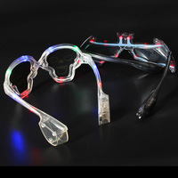 Lunettes de soleil d'Halloween en plastique lumineuses à lumière LED jaune avec lentilles miroir à des fins décoratives