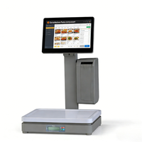 Terminal de point de vente intelligent pour supermarché avec balance IA, écran tactile 13,3 pouces, système de caisse enregistreuse, imprimante d'étiquettes codes-barres et reconnaissance IA