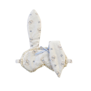 Printed Eye Mask With Rabbit Ears Lace Trim Light Blocking Sleep Travel Naps Four Seasons Use - Product Image 5
