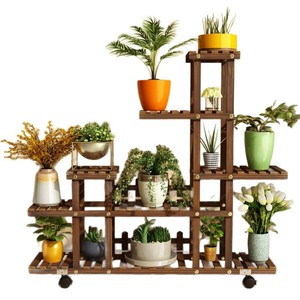 Kit de support de pot décoratif multicouche en <span class=keywords><strong>bois</strong></span> massif pour intérieur-extérieur maison balcon espace de vie jardinières de fleurs - Product Image 5