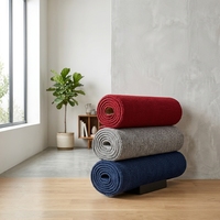 Tapis d'extérieur moderne en velours polyester aiguilleté non tissé, style turc, pour couloirs d'hôtels et expositions, couleur rouge