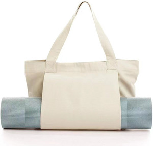 CZFIT Custom Logo <b>Large</b> Yoga Accessories Gym Cotton Beach Shoulder Canvas Yoga Tote Bag with Yoga <b>Mat</b> Carrier - Product Image 2