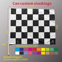 Drapeaux de signalisation de course personnalisés, drapeaux à main 100 % polyester indéchirable, drapeau rectangulaire d'arbitre, fanion de juge, mât en bois, usine OEM