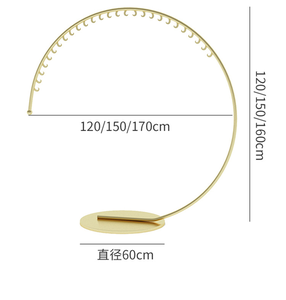 圆形展示架现代落地式金色C形衣架货架独特的半圆形衣架稳定架 - Product Image 3
