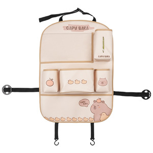 Capy Bara <b>Car</b> Seat Back <b>Storage</b> <b>Bag</b> Multifunctional Anti-kick Mat Hanging Organizer For Kids Travel - Product Image 5