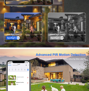 2K 4MP ai phát hiện chuyển động <span class=keywords><strong>camera</strong></span> an ninh năng lượng mặt trời Pin Powered trong nhà/ngoài trời không thấm nước Wifi tầm nhìn ban đêm CMOS thẻ nhớ - Product Image 4