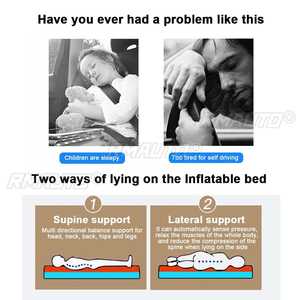 Cama Inflable para Auto 2 en 1, Colchón de Viaje Inflable Multifuncional de PVC con Revestimiento Flocado, Cojín Suave para Dormir y Descansar en el Auto - Product Image 5
