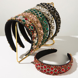 Joya de lujo ligera, diadema barroca con diamantes de imitación, estilo palaciego, accesorios para el cabello de temperamento de alta calidad brillante para mujer - Product Image 1