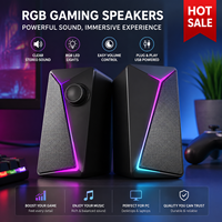 Haut-parleur portable 2.0 RGB pour PC, ordinateur portable, audio, son, jeux vidéo pour PC