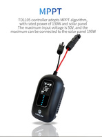 Contrôleur de charge solaire MPPT automatique 10A 12/24V avec affichage LED, WiFi/Bluetooth en option, puissance PV max. 260W, directement du fabricant