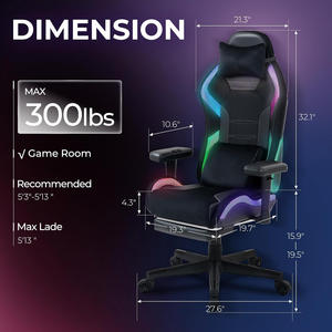 <span class=keywords><strong>Silla</strong></span> Led Dynamic Lighting, <span class=keywords><strong>Silla</strong></span> <span class=keywords><strong>Gamer</strong></span> Pro para adultos <span class=keywords><strong>Gamer</strong></span>, <span class=keywords><strong>silla</strong></span> de ordenador negra y verde, <span class=keywords><strong>silla</strong></span> de juego para adolescentes con <span class=keywords><strong>luces</strong></span> LED RGB - Product Image 3