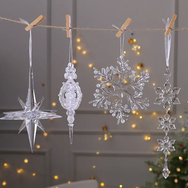 Em estoque Natal novo enfeites de cristal fornecedores ornamento Natal atacado para casa árvore