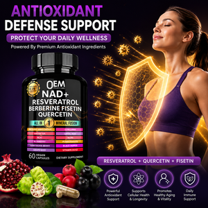 OEM ODM 60 Capsule Vegane NAD+ Resveratrolo Berberina <span class=keywords><strong>Quercetina</strong></span> Supporto per l'Invecchiamento Sano Integratore Antiossidante - Product Image 3