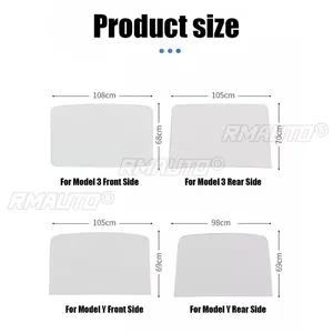 2 Cortinas Parasol para Techo Solar de Tesla Model 3/Y, Aislamiento Térmico para Techo de Coche, Adsorción Electrostática, Protector Solar para Claraboya - Product Image 6