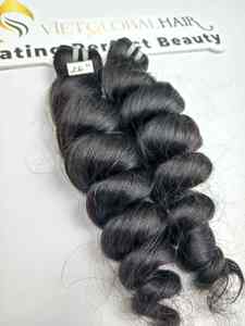 ผมคนดิบจากเวียดนาม100% ผมธรรมชาตินุ่มไม่พันกันผมหยิกเป็นลอนหลวมสองชั้น - Product Image 4