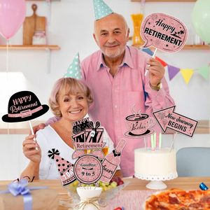 Decorazioni per Festa di Pensionamento in Oro Rosa, 24 Pezzi di Accessori per Foto, 'Cinque Anni di Pensionato' - Decorazioni per Festa di Pensionamento per Donne - Product Image 5